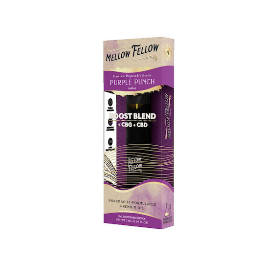 Mellow Fellow Disposable E-Cigarette Purple Punch Nicotine-Free 2ml Purple