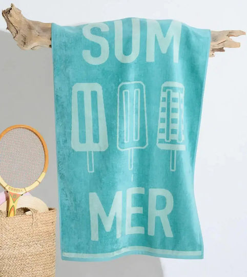 Melinen Kids Beach Towel Turquoise 120x70cm
