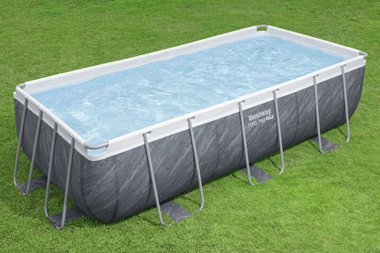 Bestway Piscină PVC 6478lt Cu Cadru Metalic 404x201x100cm Gri