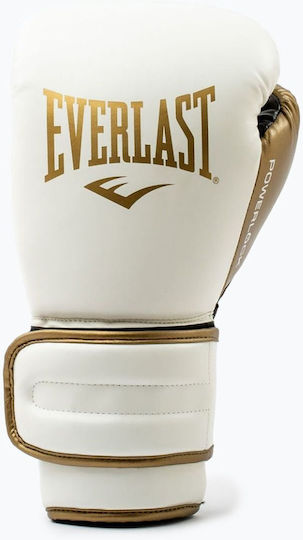 Everlast Powerlock Γάντια Πυγμαχίας για Αγώνα Λευκά