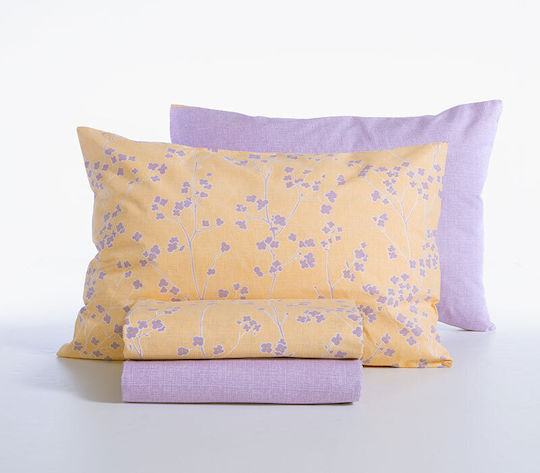 Nef-Nef Homeware Floriva Σετ Σεντόνια King Size με Λάστιχο 240x270+35εκ. Κίτρινο (4τμχ)