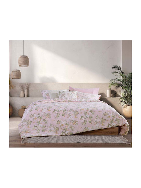 Nef-Nef Homeware Dreamel Bed Sheets Super-Double with Rubber Hugger 160x200+35cm Pink (4 Pieces)