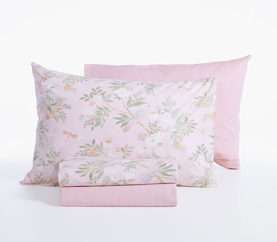Nef-Nef Homeware Dreamel Подредба Чаршафи Кралица 240x270см Розови 4 Бройки