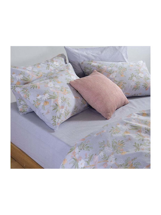 Nef-Nef Homeware Dreamel Double Bed Sheets Set 200x270cm Blue (4pcs)
