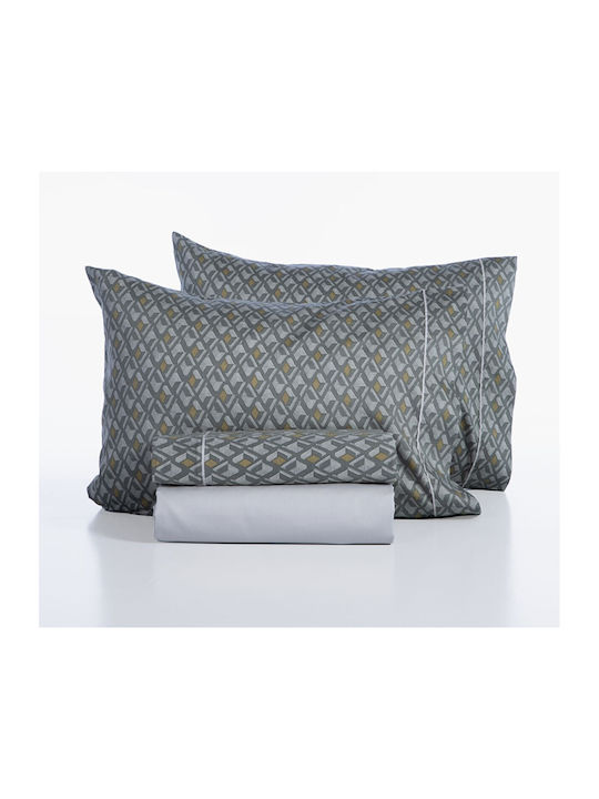 Nef-Nef Homeware Dominat Bettlaken Set King Size 270x280cm Grau (4 Stück)
