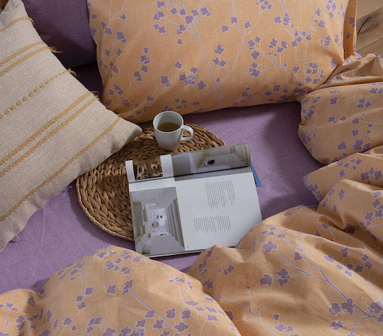 Nef-Nef Homeware Floriva Подредба Чаршафи Единични с Еластична Лента 100x200+35см Жълт (3 Бройки)