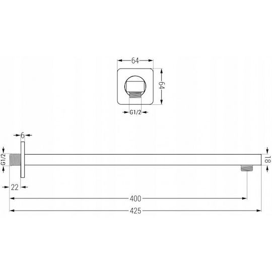 Mexen Showerhead with Extension Arm