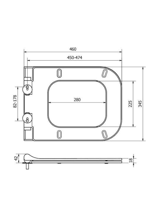 Mexen Καπάκι Λεκάνης Slim Soft Close Πλαστικό Λευκό