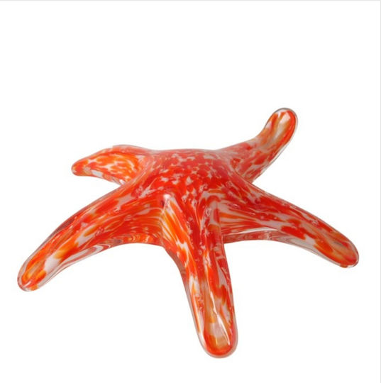 Starfish Διακοσμητικός Γυάλινος Αστερίας 11 Εκ Πορτοκαλί
