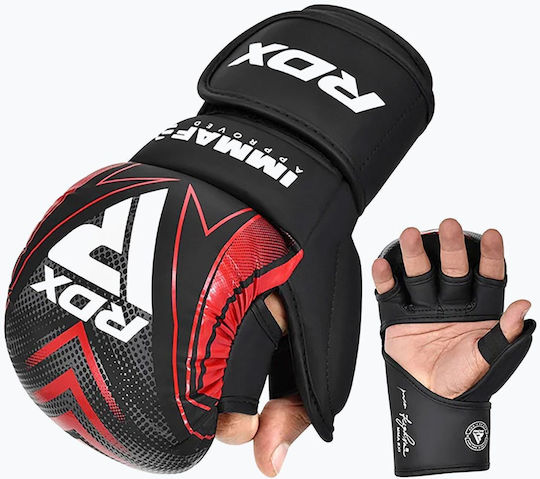 RDX Grappling MMA Ръкавици Кожени Червени