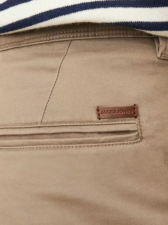 Chino Elastic Trousers in Slim Fit Beige