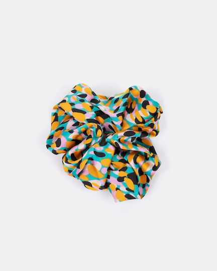 Scrunchie Satin Μέγεθος One Size Green Yellow Print