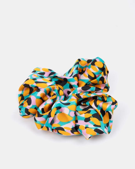 Scrunchie Satin Μέγεθος One Size Green Yellow Print