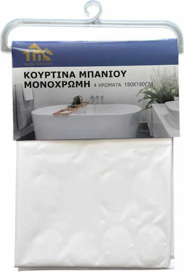 TnS Shower Curtain Fabric 180x180cm White