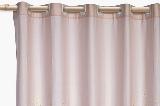 Nef-Nef Homeware Floriva Κουρτίνα Μπάνιου 180x200cm Beige