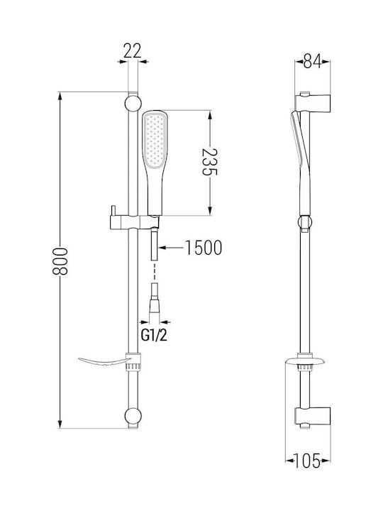 Mexen Mischen Bad/Duscharmaturen Thermostatische Komplettes Set Weiße