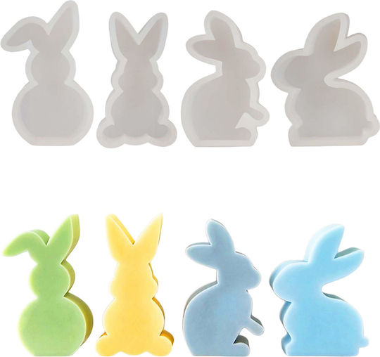 Silicone Molds Candle Casting Diy Crafts Easter Bunnies 4 Designs