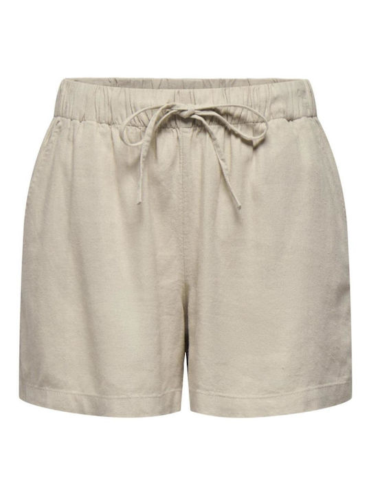 Pantaloni Scurți Din In Bej Pentru Femei