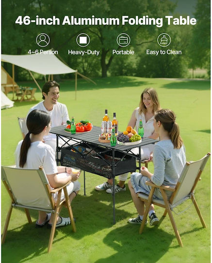 Vevor Τραπέζι για Camping Πτυσσόμενο Μαύρο