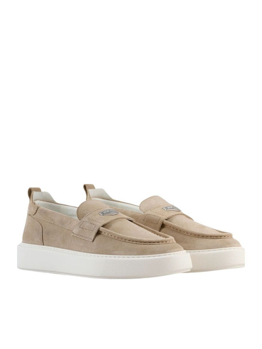 Suede Ανδρικά Loafers σε Μπεζ Χρώμα