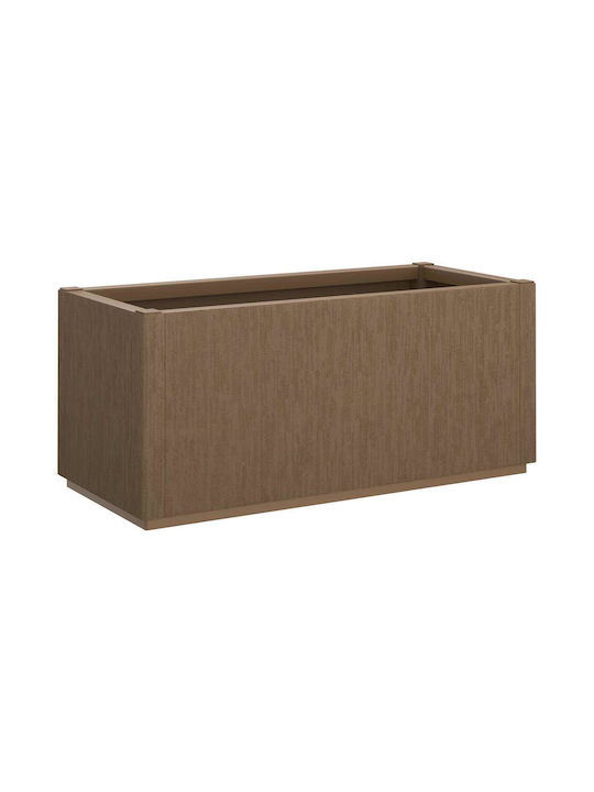 vidaXL Градинска Пластмасова Кафява Саксия За Цветя 80x36x35см