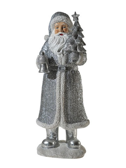 Dekorativer Weihnachtsmann Silber aus Kunststoff
