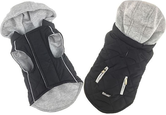 Pet Interest Sportive Blue Waterproof Dog Coat with Hood with 23cm Back Length 5208-S
