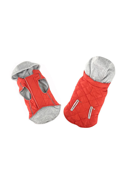 Pet Interest Sportive Blue Waterproof Dog Coat with Hood with 23cm Back Length 5208-S