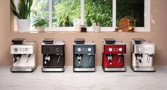 Kitchenaid Μηχανή Espresso Πίεσης 15bar με Μύλο Άλεσης Πράσινη 5KES6551EJP