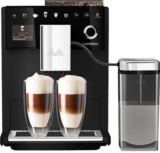 Melitta Latteselect Automatic Espresso Coffee Machine 1400W Pressure 15bar with Grinder Black F63/0-212