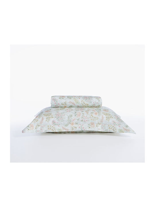 Nef-Nef Homeware Set Cotton Satin Duvet Cover 240x230cm Double With 2 Pillowcases Blessing Blessing