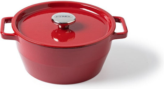 Pyrex Гърне Кръгло Метално Red 6.3лт 1бр