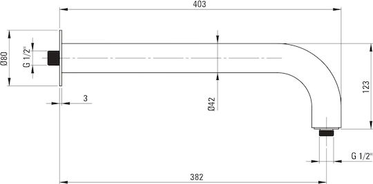 Deante Deante Επιτοίχια Βρύση Ντους 380 Mm Deante Deante Επιτοίχια Βρύση Ντους 380 Mm