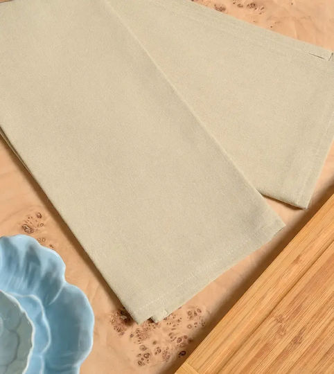 Melinen Prosop din 100% Bumbac în Culoarea Bej 45x65cm 2buc