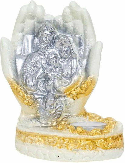 Plaster Candle Holy Family 11x8x16cm Ext 9915