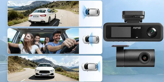 70Mai T400 Set Cameră DVR Auto 1440P cu Ecran 1.9" Wi-Fi GPS și Cameră Marșarier