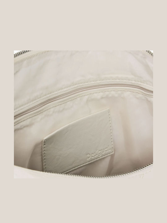Half Logo Gestrickte Damen Schultertasche Beige