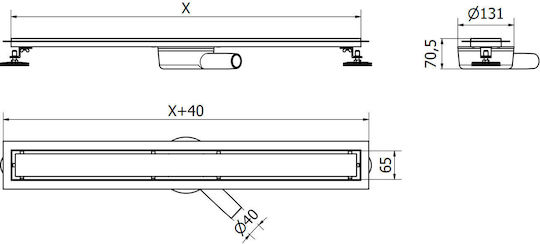 Mexen Stainless Steel Shower Siphon with Length 9cm Gray