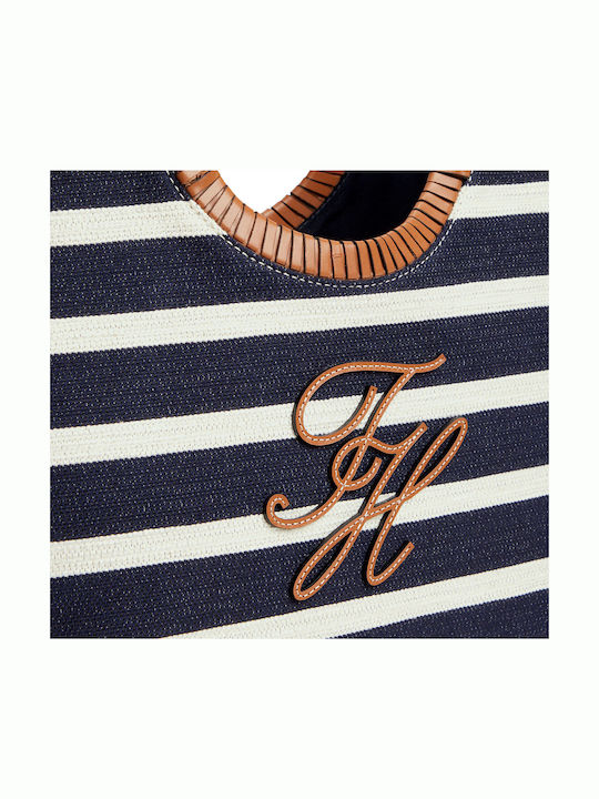 Stripe Stripe Υφασμάτινη Γυναικεία Τσάντα Tote Χειρός Μπλε