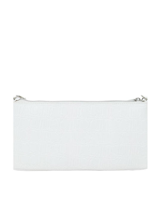 Women's Croco White Clutch