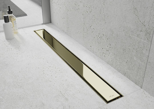 Mexen Rostfreier Stahl Bodenablauf Dusche mit Länge 13cm Gold