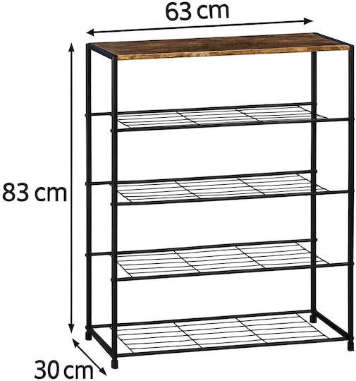 Metal Open Shoe Organizer for Boots/Ankle Boots Beige L63xD30xH83cm