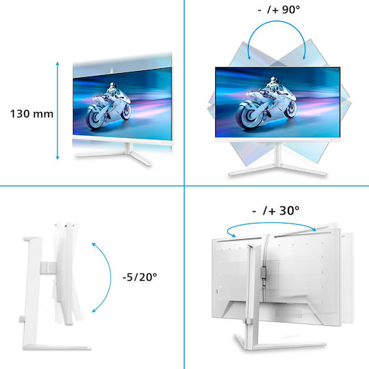 Philips Evnia 27M2N6501L/00 QD-OLED HDR Gaming Monitor 26.5" QHD 2560x1440 240Hz With Response Time 0.03ms GTG White