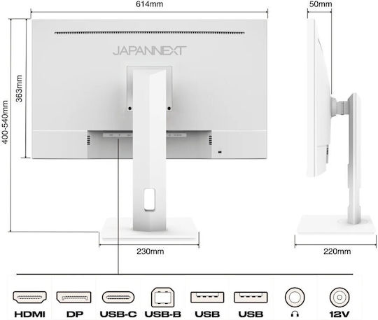 Japannext Japannext IPS Monitor 27 Inch 4K 3840x2160 with Response Time 8ms GTG White