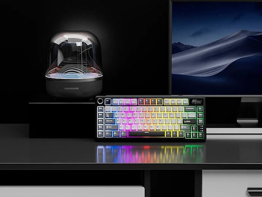 Royal Kludge RK-L75 Drahtlos Gaming Mechanische Tastatur 75% mit Benutzerdefiniert Beige Schaltern und RGB-Beleuchtung (Englisch US) Gray
