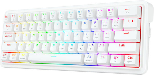 Redragon Draconic V2 K730GB-RGB-PRO Ασύρματο Gaming Πληκτρολόγιο 60% με RGB φωτισμό (International English) Λευκό