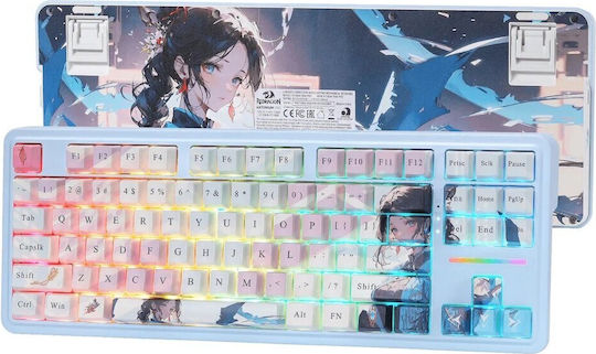 Redragon Antonium PRO K728AK-RGB-PRO Безжичен Гейминг Механична Клавиатура Без ключове с Персонализиран линеен суичове и RGB подсветка (Международен Английски) Черен