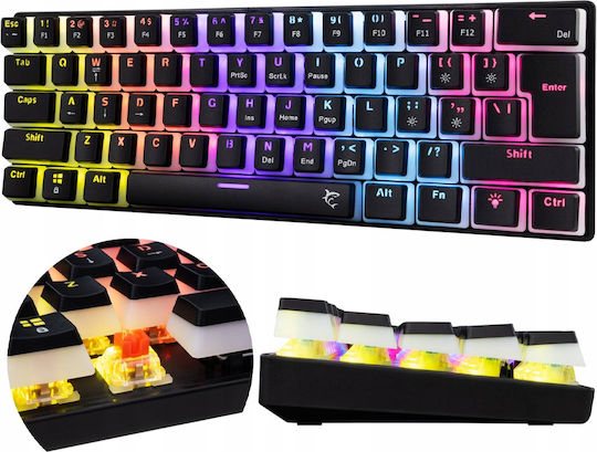 White Shark Ashiko 2 Gaming Μηχανικό Πληκτρολόγιο 60% με Outemu Blue διακόπτες και RGB φωτισμό (Αγγλικό US)