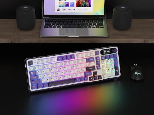 Royal Kludge RK-S98 Ασύρματο Gaming Μηχανικό Πληκτρολόγιο 96% με RGB φωτισμό (Αγγλικό US) Μωβ