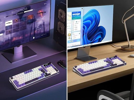 Royal Kludge RK-S98 Ασύρματο Gaming Μηχανικό Πληκτρολόγιο 96% με RGB φωτισμό (Αγγλικό US) Μωβ